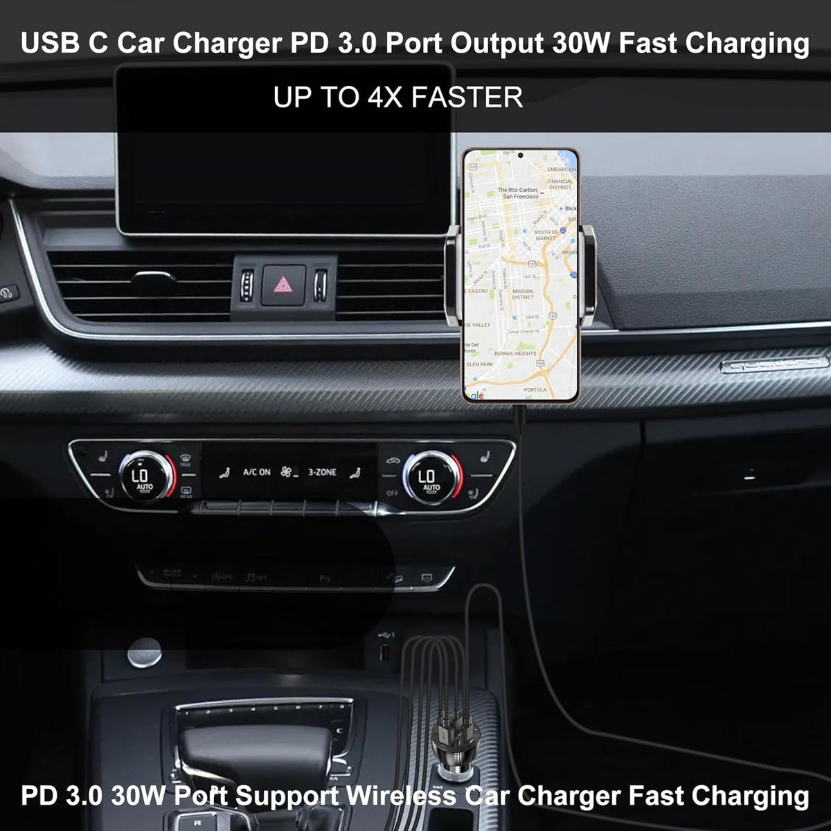 Super Fast Car Charger USB C Adapter 5- Port PD 45W
