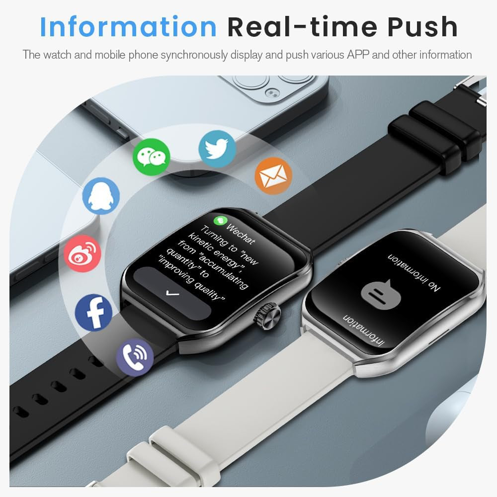 1.83" Smart Watch 3D Curved Glass IP67 Waterproof Fitness Tracker