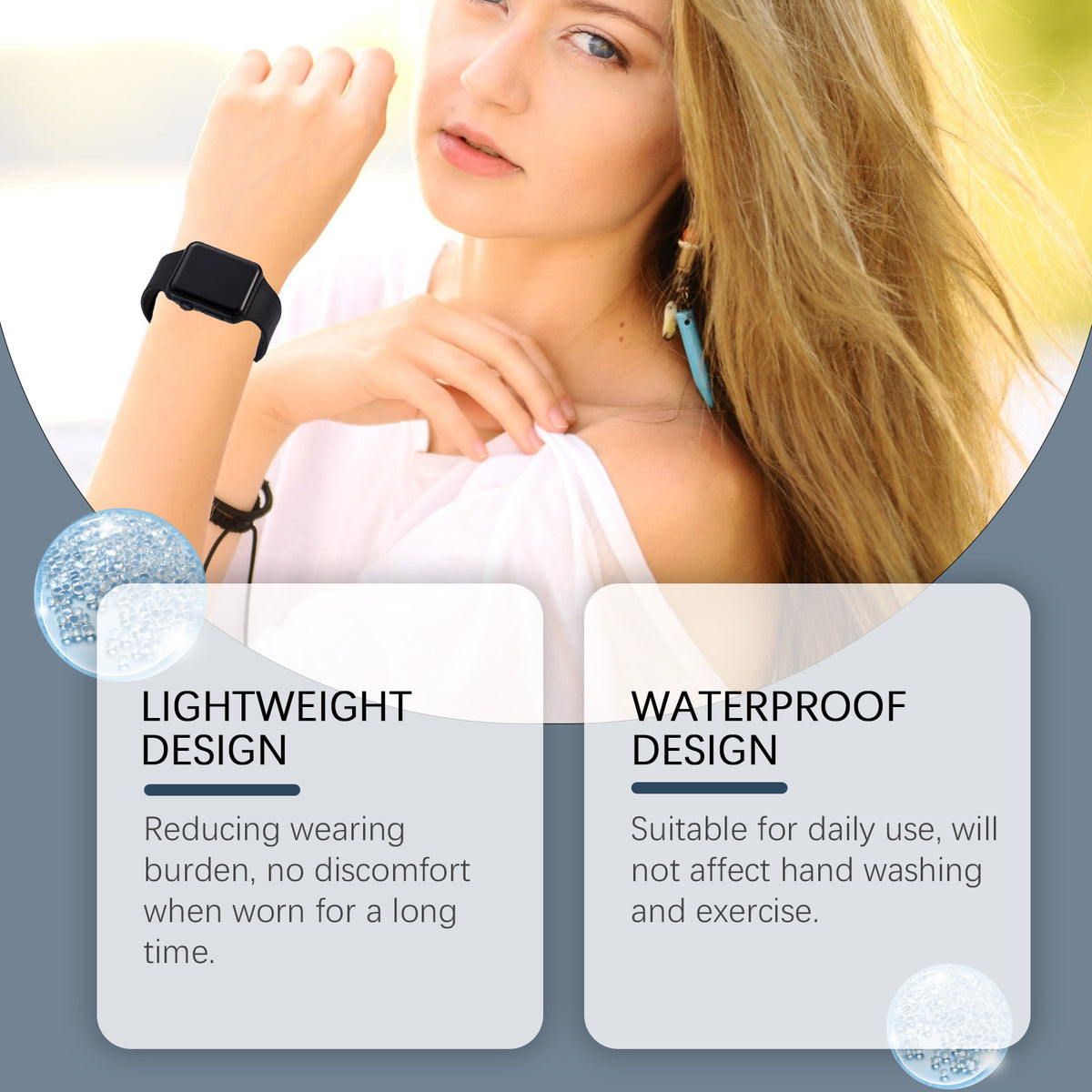 Houkea Body Care Watch Daily Lightweight Care Bracelet Unisex Fashion Personality Silicone Watch