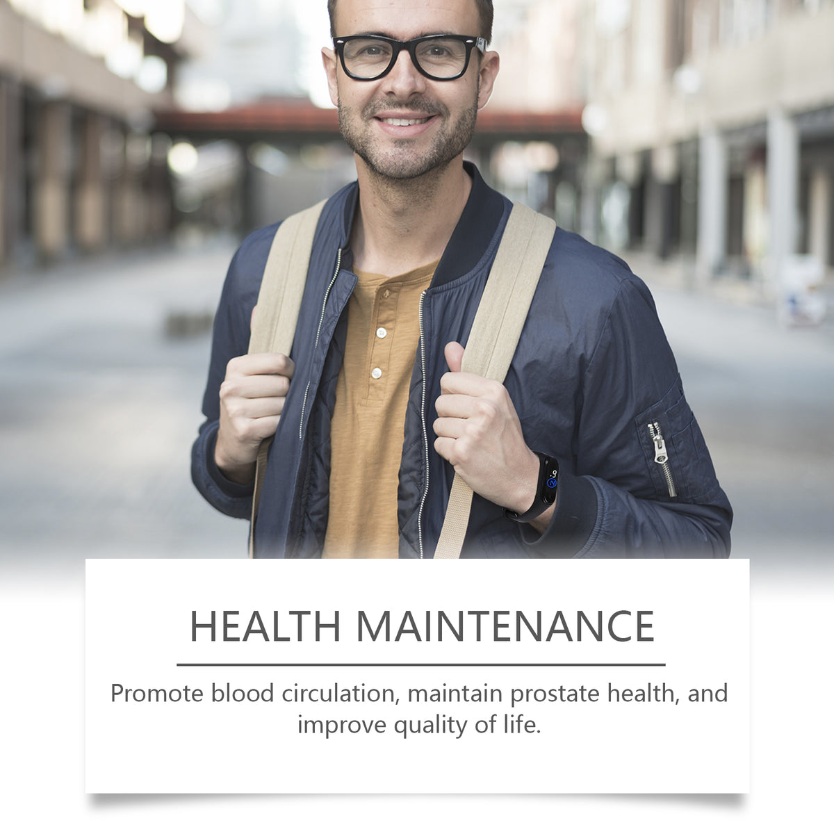 Men's Care Bracelet, Body Relief Discomfort Daily Portable Fashion Wear Gentle Care Bracelet