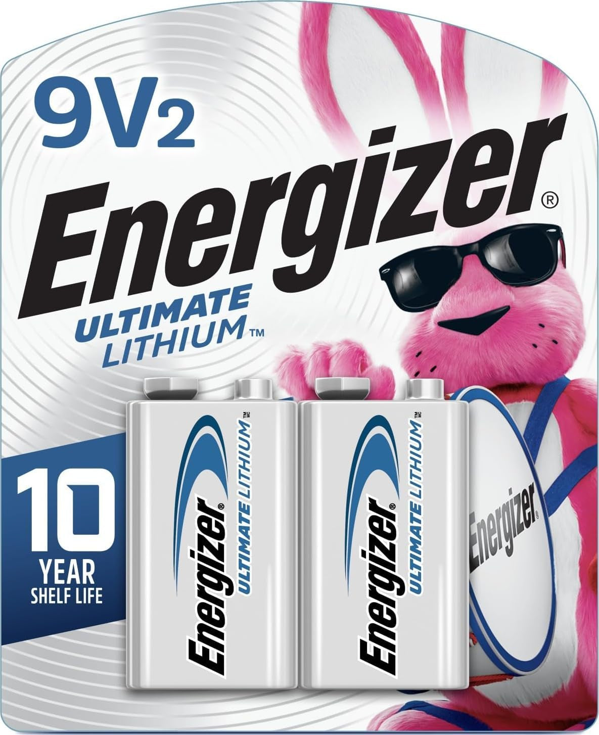 Ultimate Lithium 9V Batteries (2 Pack), 9 Volt Lithium Batteries