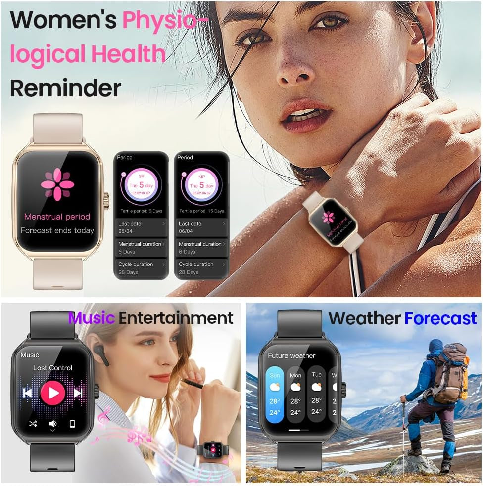 1.83" Smart Watch 3D Curved Glass IP67 Waterproof Fitness Tracker